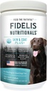 FIDELIS Skin & Coat Plus+ Hunde Skin & Coat Supplement, Omega 3, Vitamin E, Lachsöl für Hunde, Fettsäuren, Gesunde Haut, Shiny Coat, Erwachsene, Big & Small, Made in USA, Gemüse Geschmack, 120 Soft Chews