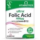 Vitabiotics Ultra Folic Acid 400ug mit Vitamin B12. 60 Tabletten