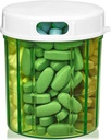 Runde Pille Organizer Dispenser - Pillen Boxen mit 4 Komponenten für Medikamente, Vitamine und Ergänzungen Flasche tägliche Pillen Fall Reminder Box