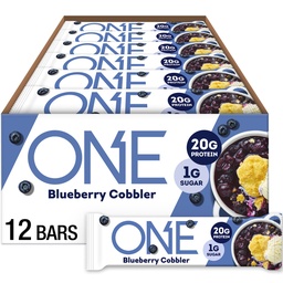 ONE Protein Bars, Blueberry Cobbler, Glutenfrei mit 20g Protein und 1g Zucker, Pantry Staples, 2.12 oz (12 Count)