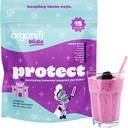Organifi Kinder: Schutz - Jeden Tag Immununterstützung für Kinder mit Elderberry, Acerola Kirsche und Zink - Berry Flavored Immunity Powder - Plant-Based, Vegan, und keine Gluten, Milch oder Soja - 15 Servierungen
