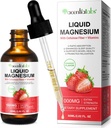 Magnesium Glycinat Flüssigkeit,flüssiges Magnesium 1000Mg, Magnesiumtropfen,flüssiges Magnesiumergänzungsmittel, mit Cellulosefaser, Vitamin B6, C, D, Zink, Verdauungsgesundheit,Promotes Entspannung, kein Zucker,2 Fl Oz