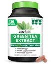 Zenwise Health Green Tea Extract Kapseln für Männer und Frauen - EGCG Supplement mit Green Coffee Bean Extract steigert Energie und Gedächtnis - Immune Support für Haut, Gehirn & Hearth Health - Vegan - 120 Count