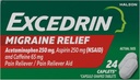 Excedrin Migraine Pain Reliever Caplets 24 ea (Pack mit 3)