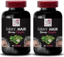 Haarpigmentierung - Graues Haar Reverse - Farbverstärkend, Revive natürliche Farbe, Haar Erholung, Haar Brillianz, Wiederherstellung Vibrancy, Haarpflege Lösung, Erneuerte Haarfarbe 2 Flaschen 120 Kapseln