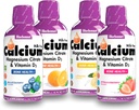 Bluebonnet Nutrition Liquid Calcium Citrat Magnesium Citrat, Vitamin D3, Knochengesundheit - Bundle Orange, Blueberry, Zitronen und Erdbeeren Flavor, 4 Flasche 16 Fl Oz Jeder (64 Fl Oz Gesamt)