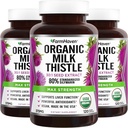 FarmHaven USDA Organic Milk Thistle Capsules | 30X Concentrated Seed Extract & 80% Silymarin Standardisiert - Unterstützt Liver Function und Gesamtgesundheit | Non-GMO | 360 Vegan Capsules