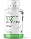 Nature's Fusions NAC Supplement N-Acetyl Cystein - NAC 600 mg - Anti-Aging-Ergänzung, Antioxidans-Ergänzung, Leber- und Lungunterstützung, Boost Glutathione - N Acetyl Cystein (60 Kapseln)