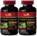 Calcium- und Magnesiumergänzung für Damen - Calcium Magnesium Complex mit Vitamin D und Bor - Muskel-Recovery Powder Post Workout, Calcium Magnesium, Boron Organic - 2 Flaschen 120 Kapseln