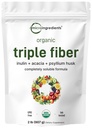 Micro Ingredients Bio Triple Fiber Powder, 2lb | Natürliche Präbiotika zur Unterstützung von Verdauungs- und Gutgesundheit | löslich, leicht abnehmbar | Entflammbar, Vegan