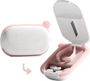 MURRI&MURRDI Small Pill Cutter und Organizer für kleine oder große Pillen, Portable Medicine Cutter für Pocket Purse, Pill Holder Cutter für Vitamine, Tablets, Medikamente, Pink
