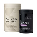 Sportforschung Collagen Peptide für Frauen & Männer Hydrolysiert Typ 1 & 3 Proteinergänzung Einfache Mischung Vital Nährstoffe Proteine und Vegan Biotin 10.000mcg Max Strength B7 120 Softgels (4 Monate Versorgung)