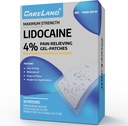 CARELAND 4% Lidocaine Patches 18 Stk Wasserdichte maximale Stärke Rückenschmerzen Relief Produkte Aufnäher mit starken Adhesive Border, für Neck Knie Nerve Schulter Schmerz Relief Muscle Relaxer, Super Sticky