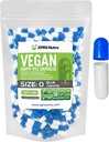 XPRS Nutra Größe 0 Leere Kapseln - 100 Count Leere Vegan Kapseln - Vegetarische Pillen - DIY Gemüse Kapsel Füllung - Veggie Pillen Kapseln für Do-It-Yourself Ergänzungen (blau/weiß)