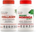 Full Life Hydrolyzed Collagen and Moringa Oleifera Capsules - Nahrungsergänzungsmittel - Bovine Collagen Pillen für Damen und Herren, Glutenfrei - Veggie Kapseln