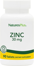 NaturesPlus Zinktabletten - 30 mg, 90 vegetarische Tablets - Immunsystem-Ergänzung für zelluläres Wachstum & Reparieren - fördert gesunde Verdauung, Stoffwechsel & Vision - Glutenfrei - 90 Portionen
