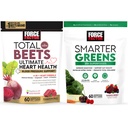 Bundle of Force Factor Total Beets Ultimate Heart Health Blutdruck Unterstützung Chews mit CoQ10, 60 Soft Chews + Smarter Greens Superfood Chews, um Verdauung zu unterstützen, 60 Soft Chews