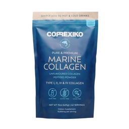 CORREXIKO Marine Collagen Powder Supplement Unflavored - 10.000 mg doppelt hydrolysierte Kollagenpeptide pro Portion - formuliert für maximale Absorption - Haare, Haut & Nägel - 15 oz, 42 Portionen