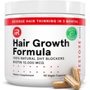 iRestore Haarwachstumsergänzung - Haarausfall Vitamine für Frauen und Männer - Biotin Multivitamins & DHT Blocker Haarverdünnung zu reduzieren - Haarwachstum Pillen - 30 Tage Versorgung 90 Zähler (Pack von 1)