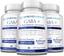 Genehmigte Wissenschaft GABA+ - Förderung von Kalorien, Verbesserung von Schlaf, Boost Mood - GABA, L-Theanin, L-Arginin, Vitamin B6, BioPerine - Hohe Absorption - 180 Kapseln - Vegan