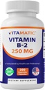 Vitamatic Vitamin B2 (Riboflavin) 250 mg - 200 Kapseln unterstützen Cellular Energy & Red Blood Cell Production