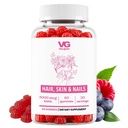 VITA GLOBE Haar, Haut und Nägel + Kollagengummis – 20mg mit Vitaminen A, C, D, E, B6 & Biotin | Beauty & Wellness Supplement für gesundes Haarwachstum, Radiant Skin & Strong Nails – 60 Count (Pack von 1)
