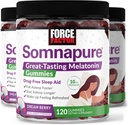 Force Factor Somnapure Gummies mit Melatonin für Erwachsene, Non-Habit-Forming Schlafhilfe-Ergänzung für tiefen Schlaf, bleiben länger, Wake Up Refreshed, Dream Berry Flavor, 360 Gummis (Pack von 3)