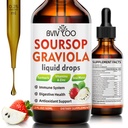Soursop Graviola Flüssigkeitstropfen für Zellunterstützung & Regeneration, Immun-Boost, Relax, Leber und Schlaf, Soursop Bitters Liquid, Zucker / Glutenfrei, natürliche Erdbeeren Geschmack - 2 Fl Oz (60ml) Flasche