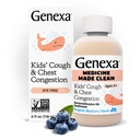 Genexa Kids’ Clean Cough & Chest Congestion Medicine, Dye Free, 0% Künstliche Additive, Multi-Symptom Cough Syrup für Kinder 4-11, Cough Suppressant & Expectorant, Organic Blueberry Flavor, 4 fl oz