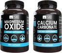 Pure Original Zutaten Calciumcarbonat und Magnesiumoxid Bundle, 365 Kapseln Jedes, keine Füllstoffe, Alwasy Pure