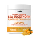 Bio Sea Buckthorn Extrakt Pulver mit natürlichem Omega 7 & Omega 3 6 9 für Herzgesundheit, Haut, Immununterstützung - 100g Powder Supplement & 33 Day Supply - Non-GMO, Gluten-Free, Vegan-Friendly