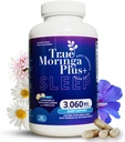 True Moringa Plus+ Schlaf-Unterstützung Ergänzung 10:1 Extrakt | 20.000mg Bio Moringa, Kamille, Leidenschaft Blume, Valerian Root, Hibiscus for Relaxation | Natürliche Schlafhilfe für Erwachsene (150 Kapseln)