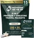 Ernährung auf den Go Whey Protein Isolate Packets mit Creatine – 25g Protein + 5g Creatine – Single-Serve Travel Protein – Vanilla (15-Pack)