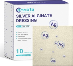 Conkote Silber Alginate Wound Dressing Pads 2” x 2”, 10 Pack, Anti-Stick Padding Ag Patches, hoch absorbierend für Druck Ulcer, Bed Sore und Diabetic Foot Ulcer