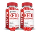 (2 Pack) Ketosyn Keto ACV Gummies Advanced Formula 1000MG Ketosyn Keto Gummies Apfel Apfel Apfelessig Formuliert mit Granatapfel-Essigpulver B12 Vegan Non GMO 120 Gummys