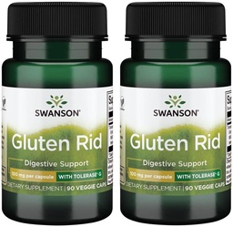 Swanson Gluten Rid mit Tolerase G 100 mg 90 Veg Caps (2 Pack)