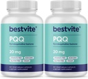 BESTVITE PQQ 20mg (Pyrroloquinolin Quinone) (240 Vegetarische Kapseln) (120 x 2) - Keine Stearaten - Vegan - Non GMO - Glutenfrei