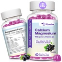 Hohe Absorption Calcium-Gummi-Gummi-Ergänzung mit Kalium-Vitamin D3 für B0ne & Zähne Kraft, Muskel-Funktion - Vegan, Elderberry Flavor 120 Cts