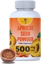 Bio Apricot Seeds Extrakt - ONLY Kernel Ergänzung- Sichere Dosierung 500mg - Antioxidant, Gut &amp; Herz Gesundheit, Knochendichte, Immununterstützung, Radiant und glatte Haut, High Fiber - 500mg - 120 Kapseln