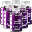 Vitamatic Eisen 65 mg Gummi-Ergänzung für Damen und Herren - 60 Vegan Gummi - Große Verkostung Eisen Gummy Vitamine mit Vitamin C (6)