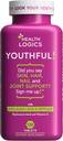 Health Logics Youthful Collagen 6.000 mg | Collagen Peptide Typen 1 und 3 mit Hyaluronsäure und Vitamin C | Anti-Aging Collagen für gesunde Gelenke & Haut | 120 Collagen Tabletten