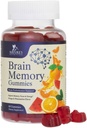 Gehirn Ergänzungen Gummis für Gedächtnis, Fokus, Konzentration - Brain Gummy Vitamin Plus Nootropics, Phosphatidylserine, B6 & B12, Koffein Free Nootropic, Clarity Support Supplement - 60 Gummis