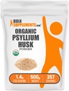 BulkSupplements.com Bio Psyllium Husk Pulver - Psyllium Husk Pulver zum Backen, Faserergänzung - Glutenfrei, 1.4g pro Servierung, 500g (1.1 lbs) (Pack von 1)
