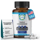 Triple Magnesium Supplement, 235mg, Dimagnesium Malat, Citrat, Lysinate Chelate, 60 Kapseln, Unterstützt Schlaf, Muskelentspannung, Knochen & Herz Gesundheit, Energie & Nerve-Funktion, USA Made