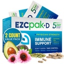 EZC Pak 5-Tage Immunsystem Booster mit Echinacea, Vitamin C, Zink & Vitamin D - Tapered Immun Support Supplement für Erwachsene - unterstützt Immunität, Easy Travel-Size Supplement Pack - (Pack von 2)