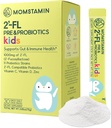 MOMSTAMIN 2'-FL Pre & Probiotics for Kids(4+) : Gut Health | Immununterstützung | Verdauungsergänzung Enhance Kognitive Fähigkeit & Schlafqualität Vitamin C, D Zink/Yogurt Flavored 30 Sticks - täglich