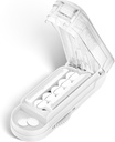 DUBSTAR Pille Cutter Splitter für kleine und winzige Pillen, mehrere Pillenschneider für kleine oder große Pillen, einstellbare Pille Splitter mit Zentriervorrichtung und Klingenschutz für mehrere Tablets (Clear White)