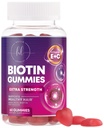 Haar Vitamine Gummies mit Biotin 5000 mcg pro Portion - Haarwachstum Unterstützung mit Vitaminen E & C für dicker, stärker & schön Haar - Haarhaut und Nägel Vitamin, glutenfrei - 60 Gummies