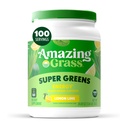 Erstaunlich Gras Grün Superfood Energy: Super Greens Powder & Plant Based Koffein mit Grüner Tee, Rübenwurzelpulver & Flax Seed, Zitronenlime, 100 Servierungen (Packaging May Vary)