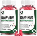 2 Pack Magnesium Taurate Gummie - Magnesium Taurate, Magnesium Glycinate, Magnesium Citrate Plus Zink Vitamin B6, Unterstützung Herzgesundheit, Muskel entspannen, Knochengesundheit - 120 Count
